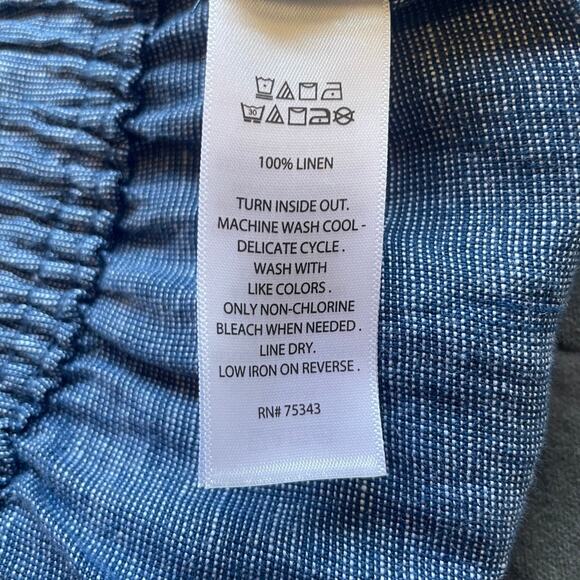 Sigrid Olson blue linen pull on wide leg pant size S - Picture 8 of 8